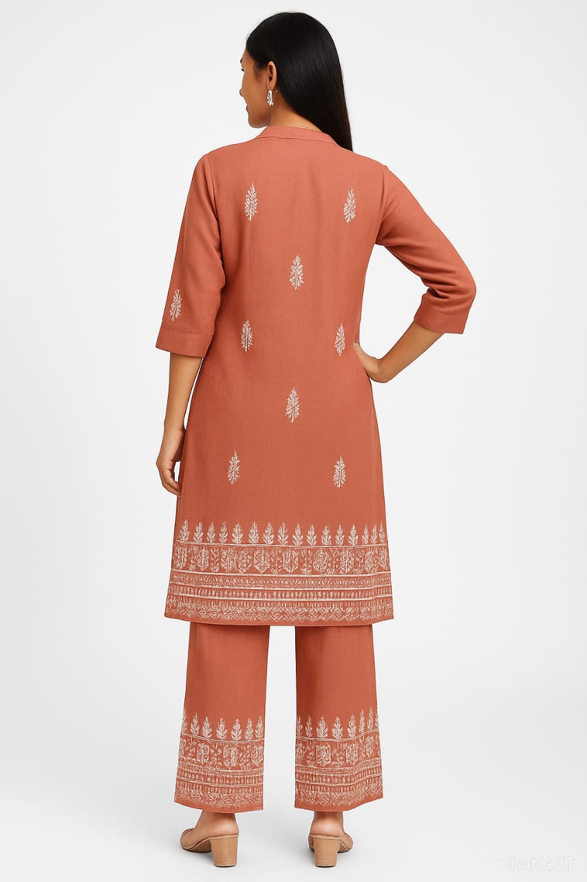 PREMIUM BUTTON-DOWN STRAIGHT COTTON KURTA WITH MANDARIN COLLAR