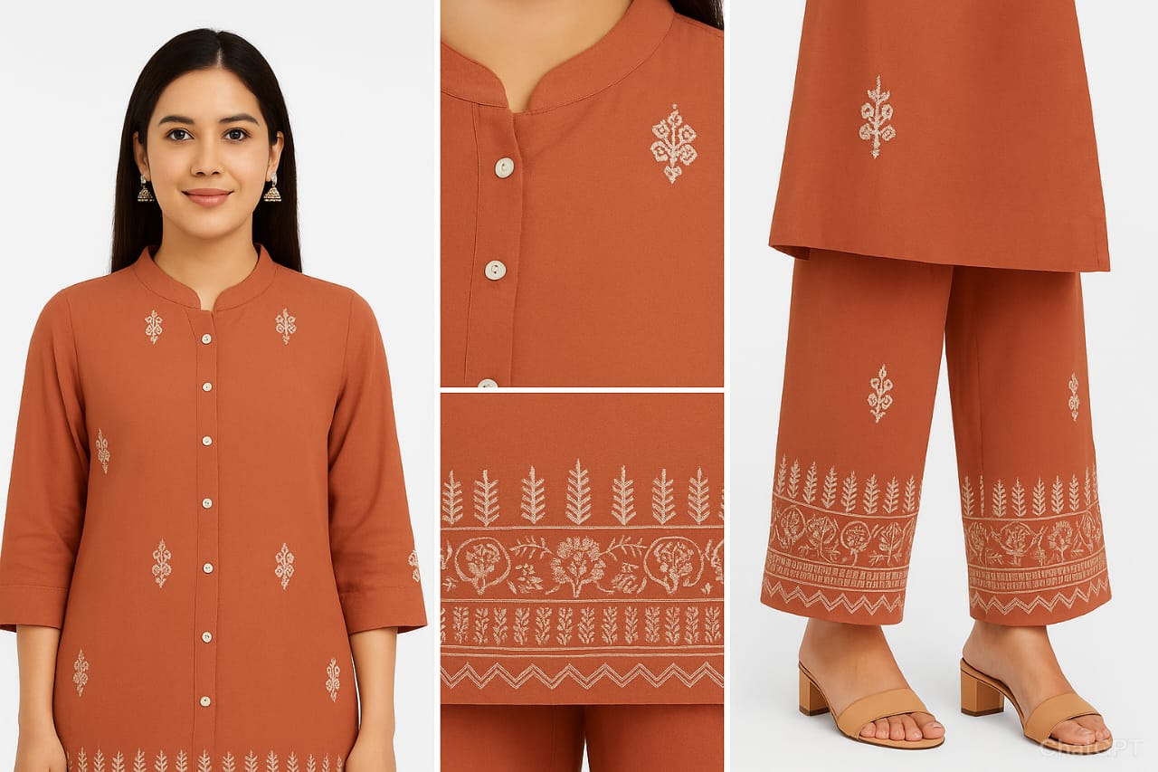 PREMIUM BUTTON-DOWN STRAIGHT COTTON KURTA WITH MANDARIN COLLAR
