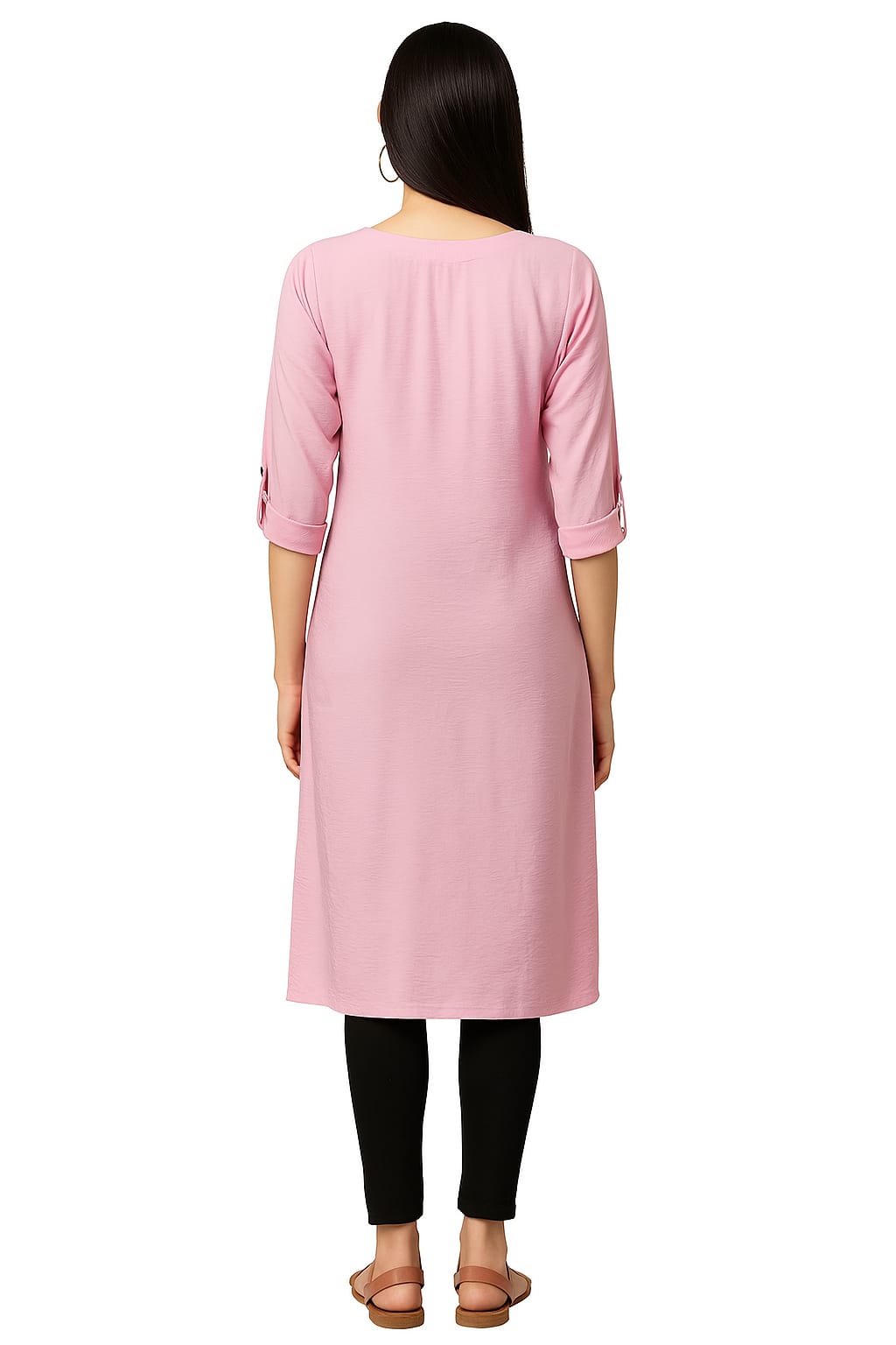 PREMIUM CHIC PINK SOLID CEY FABRIC KURTI