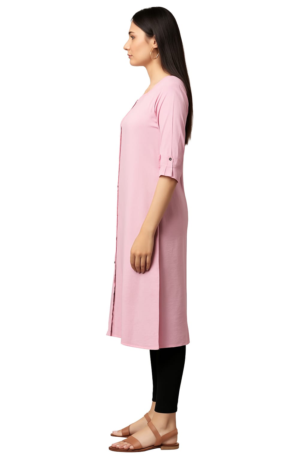 PREMIUM CHIC PINK SOLID CEY FABRIC KURTI