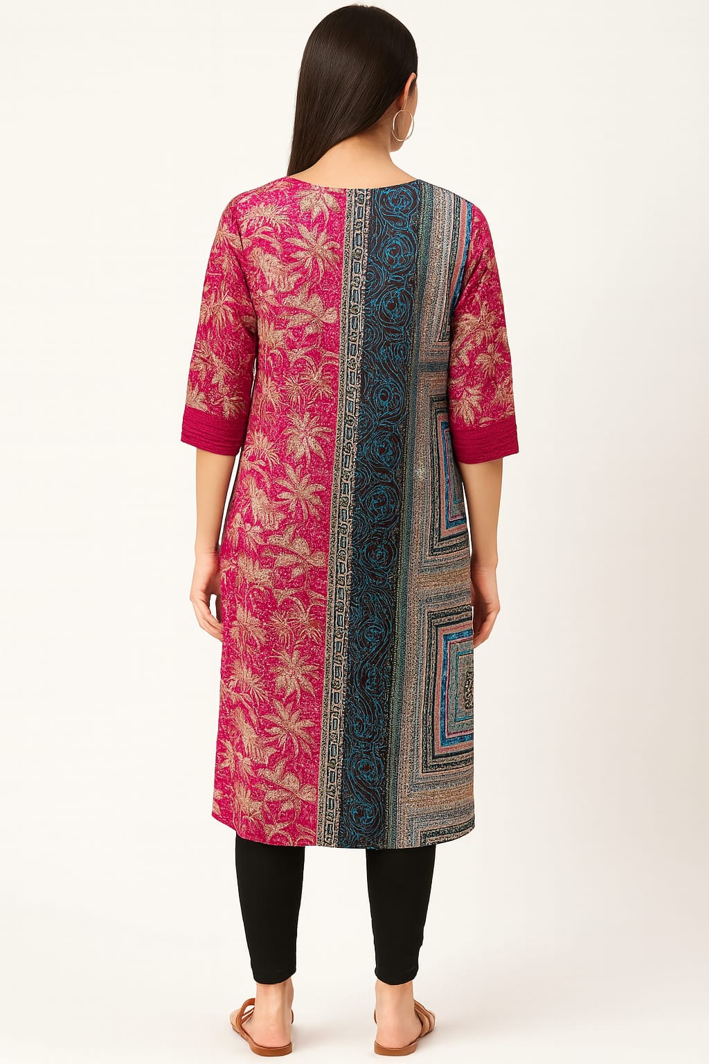 PREMIUM MULTICOLOR PRINTED CEY FABRIC KURTI